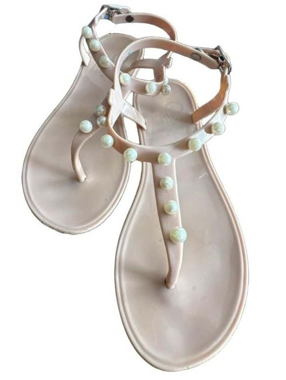 Olivia Miller Girl Pearl Embellished Pink Jelly Sandals